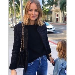 ANINE BING Tweed Navy Blazer